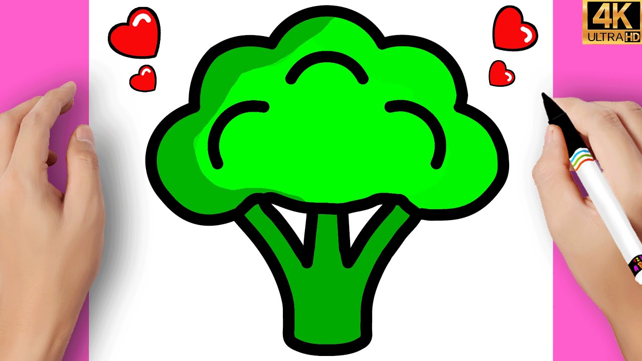 Tr&egrave;s facile !! Comment dessiner du brocoli - Dessiner du brocoli - Dessins faciles