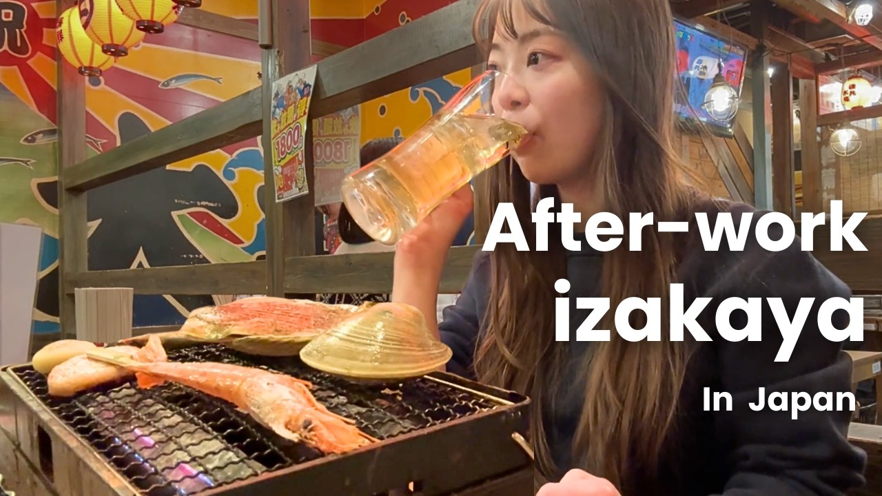 Enjoying Seafood at an Izakaya🍺 | How to Enjoy Hamayaki🐟🦪🦞 | Authentic After-Work Vibes in Japan