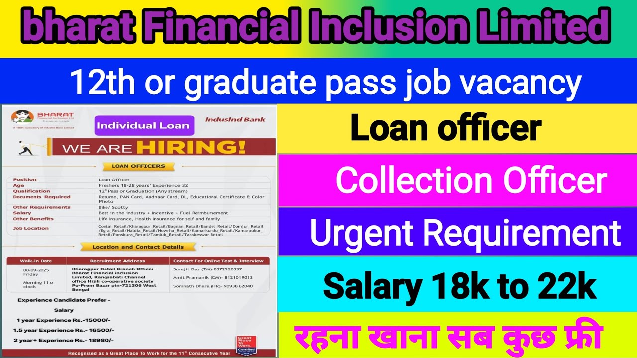 Bharat Financial Inclusion Limited / Bharat finance job 👆 