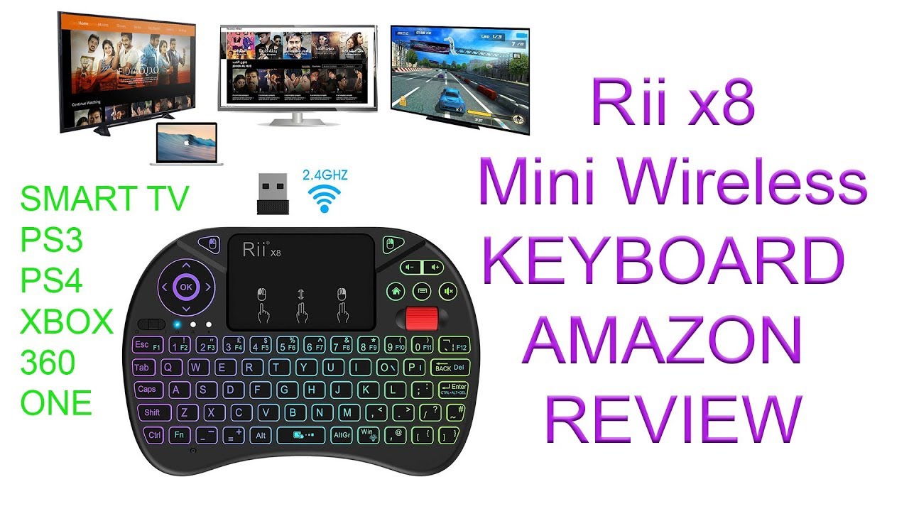 Rii x8 Mini RGB Wireless Multi-media Keyboard Touch Pad Mouse Combo - AMAZON REVIEW AND TEST
