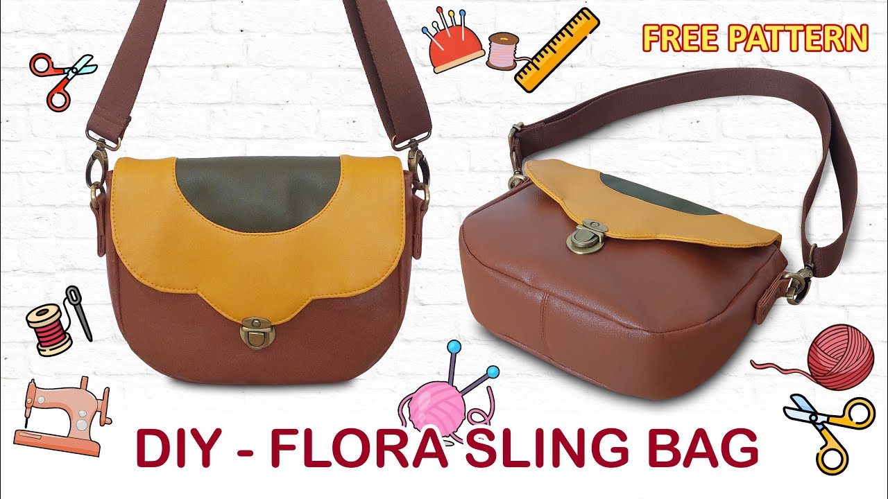 DIY Flora Sling Bag   How to sew crossbody Bag   Tutorial cara membuat tas selempang