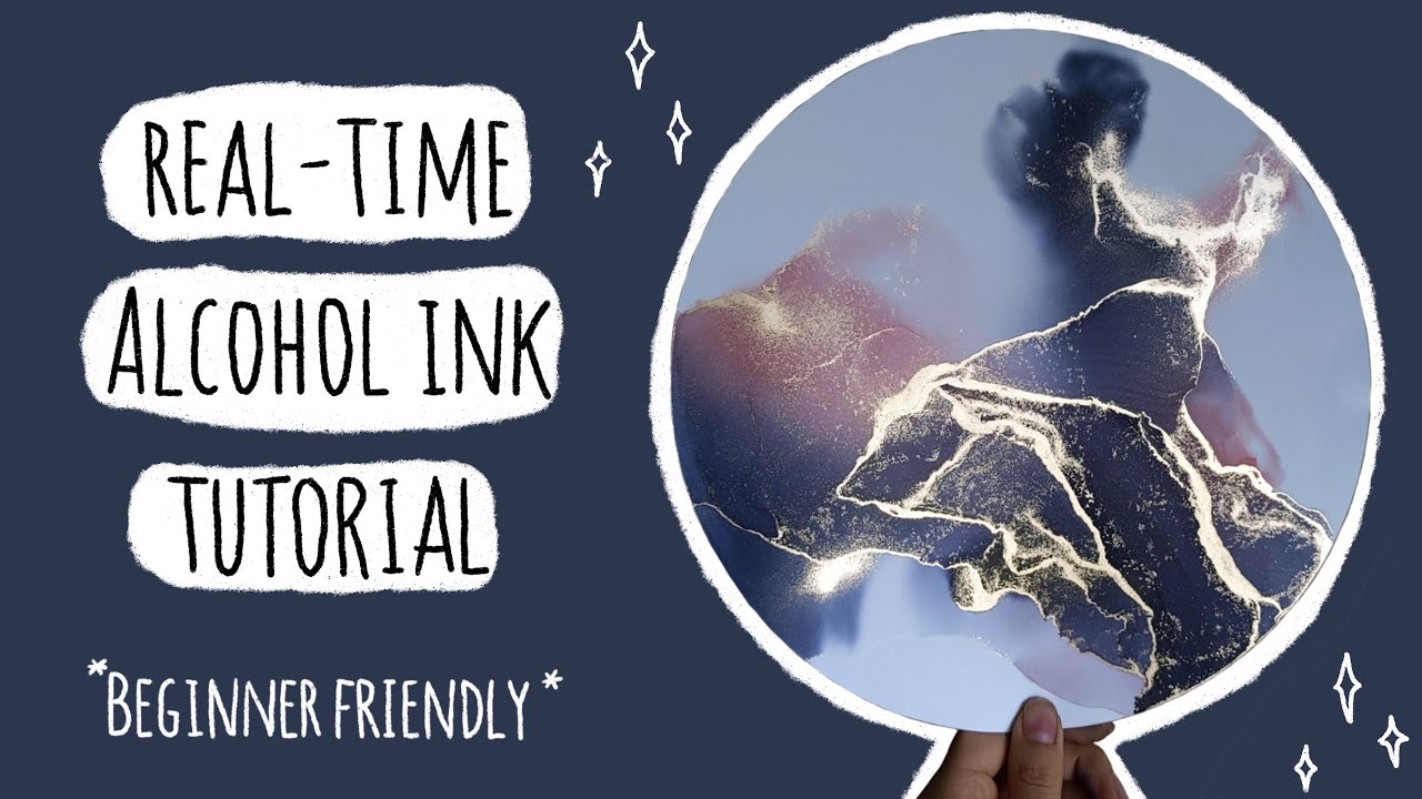 Alcohol Ink Tutorial for Beginners (Realtime) - Copic Inks and Jacquard Brass on Nara Paper