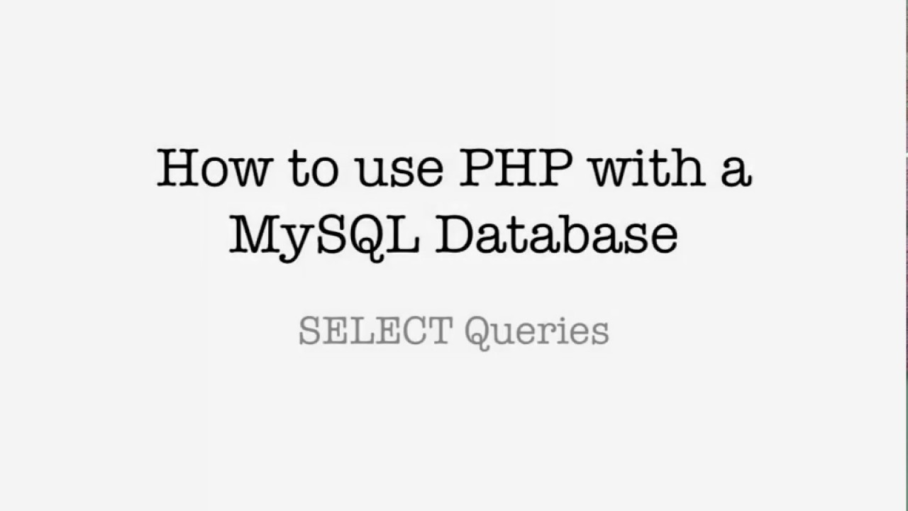 Viewing Records Using Select Queries