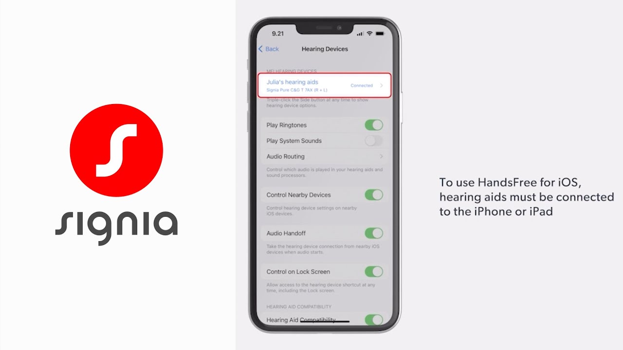 How to use HandsFree for iOS | Signia Hearing Aids