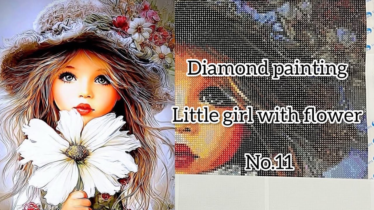 Diamond painting  Little girl with flower  No.11