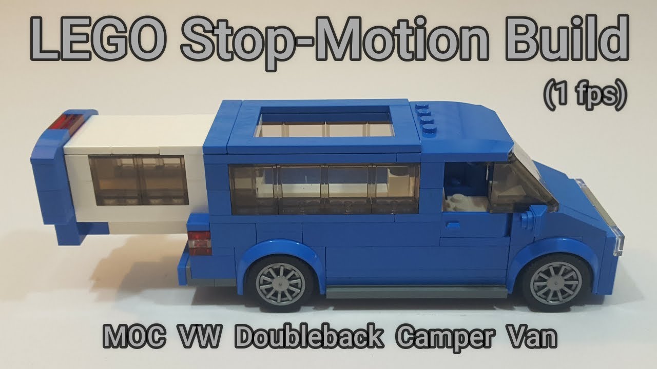 LEGO Stop-Motion Build - MOC VW Doubleback Camper Van (1 fps) - How-To Tutorial Instructions