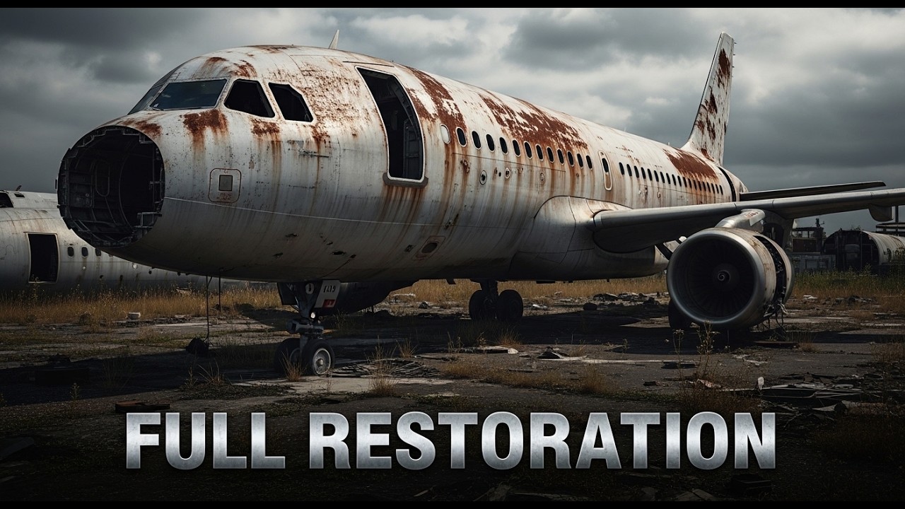 ASMR Airplane Jet Restoration! Airbus A320 2005 Full Restoration from Abandoned State