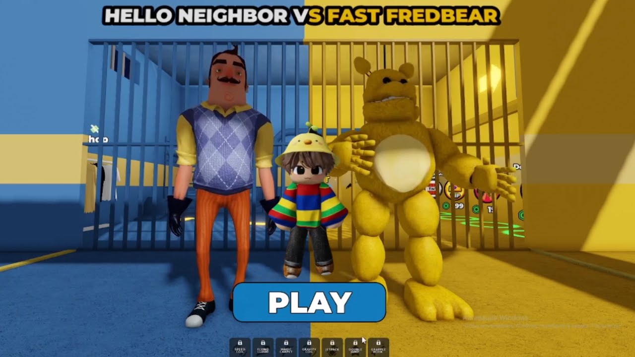HELLO NEIGHBOR 🏠 VS FAST FREDBEAR ⚡ PRISON RUN! 🚨 | Roblox Obby Gameplay
