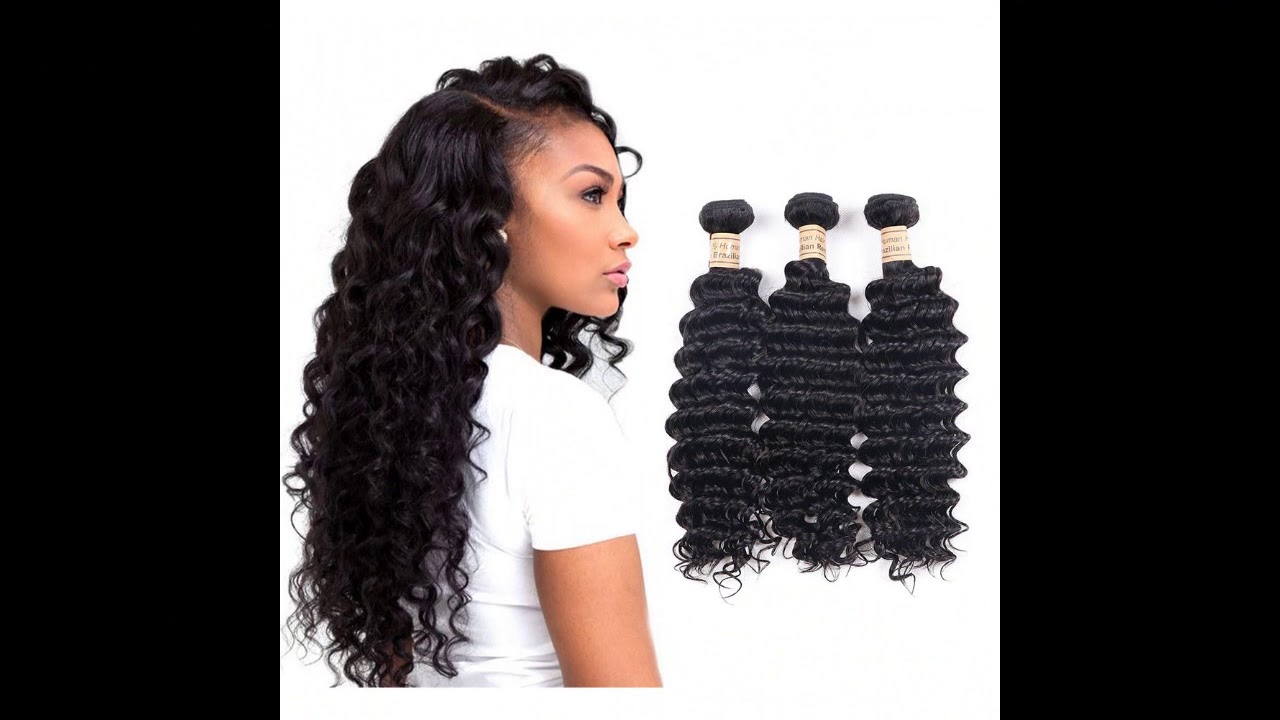 8A BRAZILIAN DEEP WAVE VIRGIN HUMAN HAIR 3 BUNDLE SET NATURAL COLOR