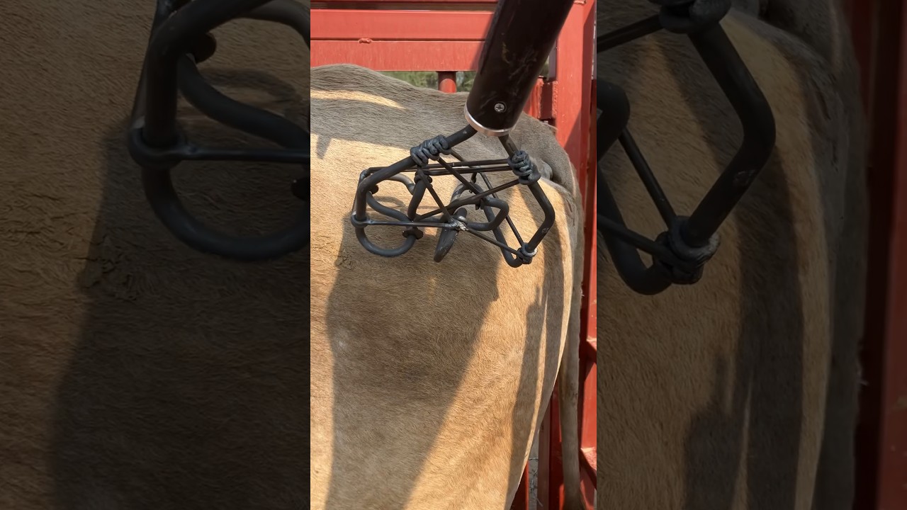 Electric branding iron, cattle chute squeeze