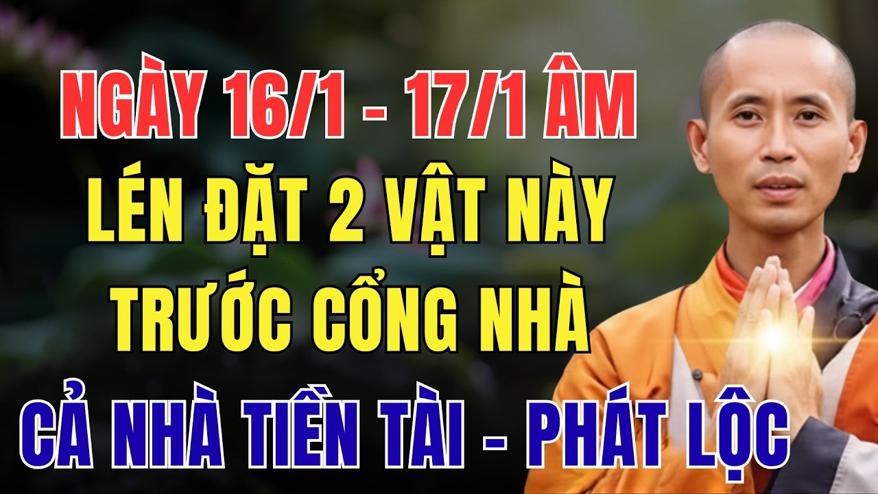 NGÀY 16/1 - 17/1 ÂM LỊCH, LÉN ĐẶT 2 VẬT NÀY TRƯỚC CỔNG NHÀ, CẢ NHÀ TIỀN TÀI - PHÁT LỘC