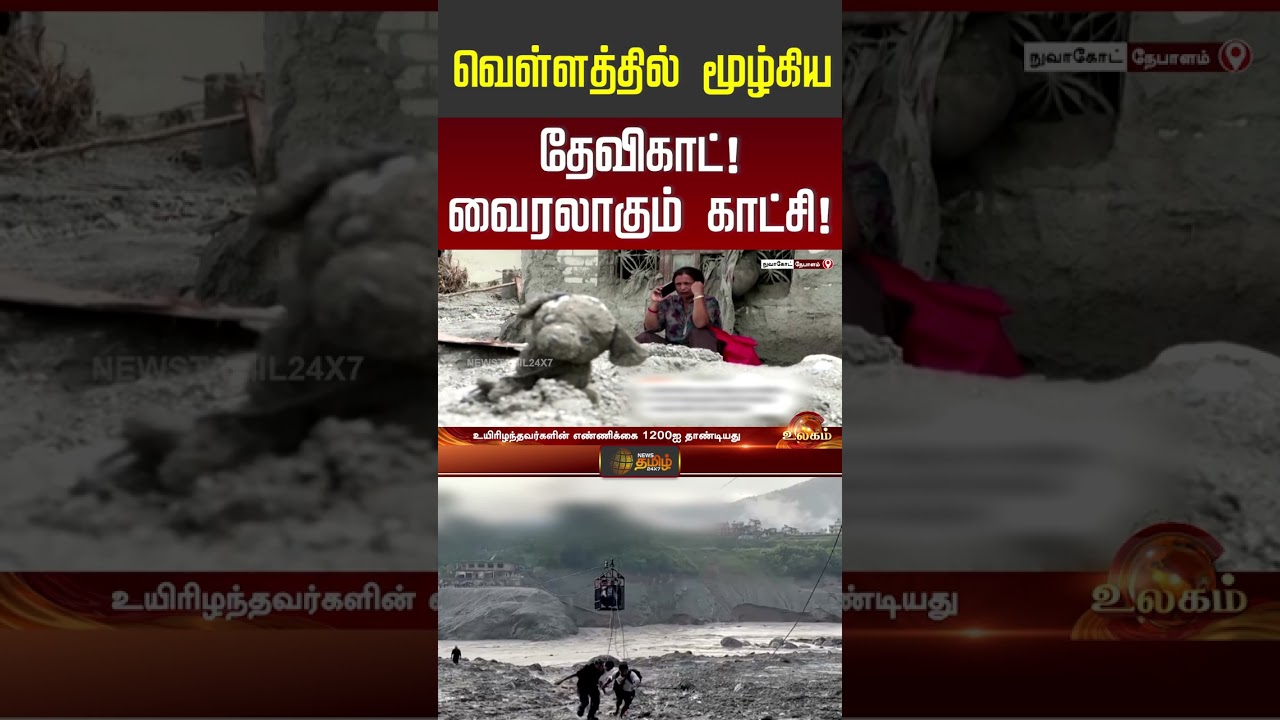 Nepal Flood Update | Shocking Video | வெள்ளத்தில் மூழ்கிய தேவிகாட் - வைரலாகும் காட்சி! | #shorts