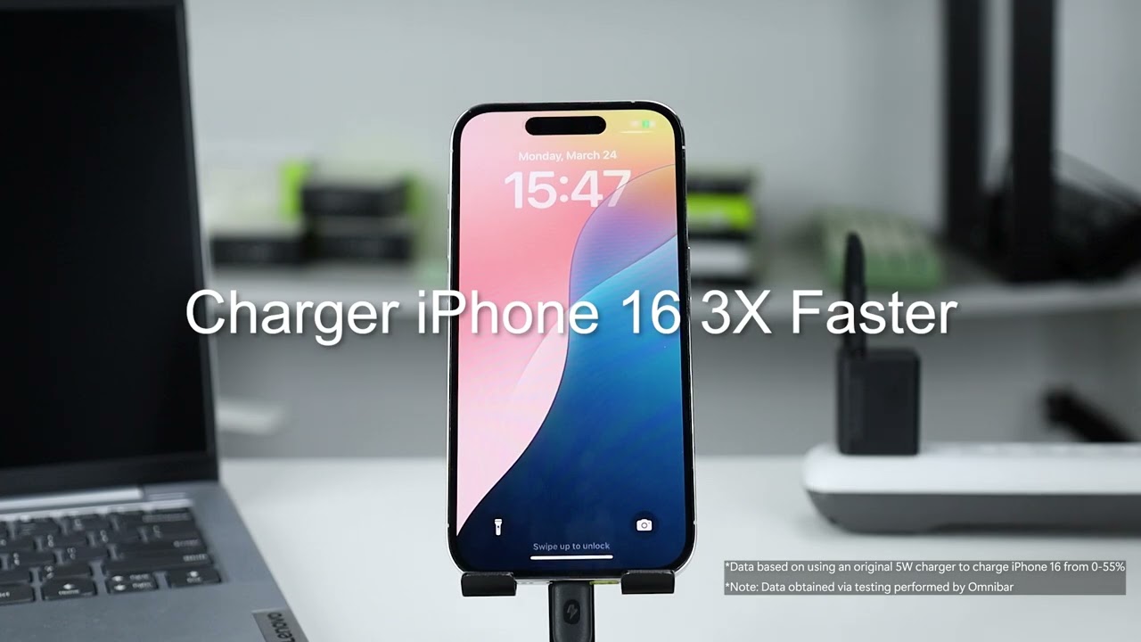 Omnibar 30W GaN USB-C Fast Charger &ndash; PD 3.0 & PPS Power Block for iPhone 16/Pixel 9/iPad/MagSafe
