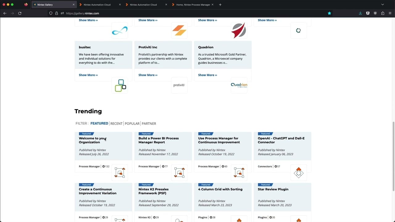 Nintex Gallery of workflow templates and process maps to get started with process automation