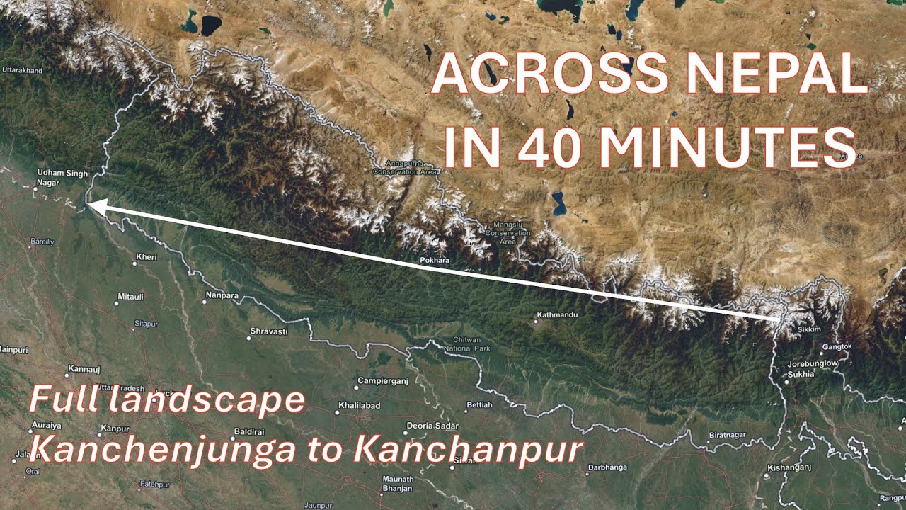 Nepal — Himalaya to Terai — full landscape — Kanchenjunga to Kanchanpur