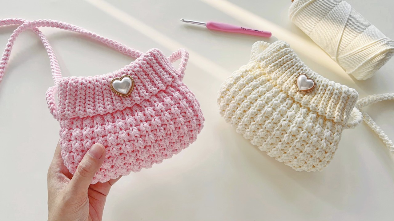 钩针小包包：创意片钩，可爱成型
