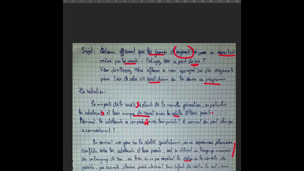 Sujet #18 : Est-ce que les jeunes respectent leurs parents ? | Production écrite (Respect)
