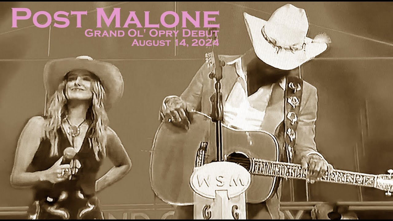 Post Malone Opry Debut w/Lainey Wilson - "Nose Dive" Live @ The Grand Ol' Opry, Nashville - 8/13/24