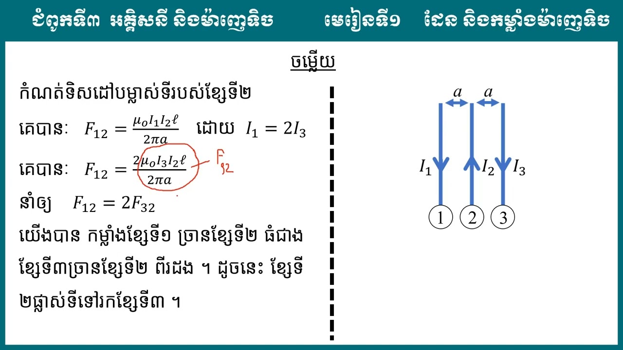 2 K12PHYEP 52 រូបវិទ្យា៖ ថ្នាក់ទី12៖ ជំពូកទី៣៖ អគ្គិសនី និងម៉ាញេទិច មេរៀនទី១៖ ដែន និងកម្លាំងម៉ាញេទិច