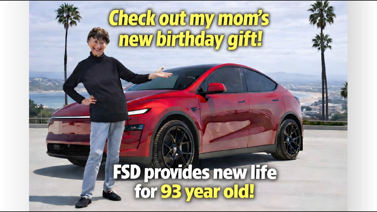 93 year old finds new freedom with Tesla FSD!