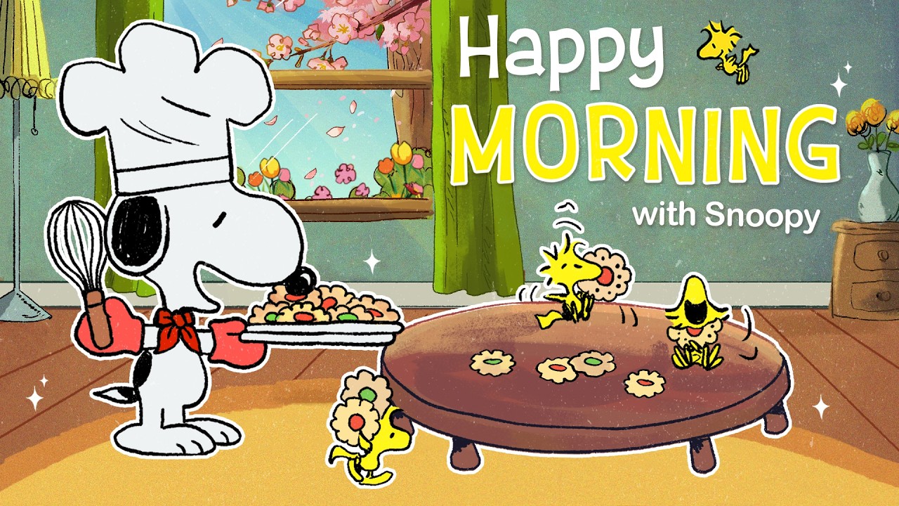 Cooking Into a Happy Morning with Snoopy 🍪🌸🌼 | Feel-Good Jazz Playlist for a Brighter Day