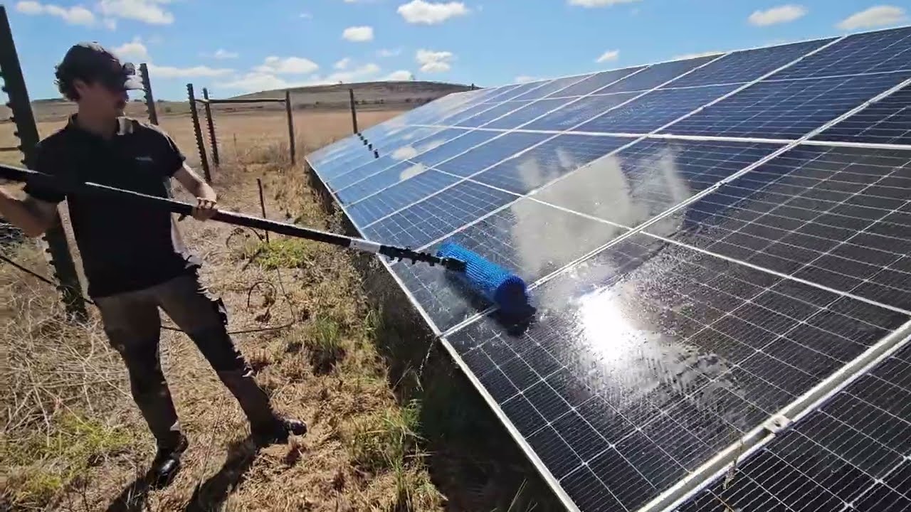 Solar Panel Cleaning - On the Farm!