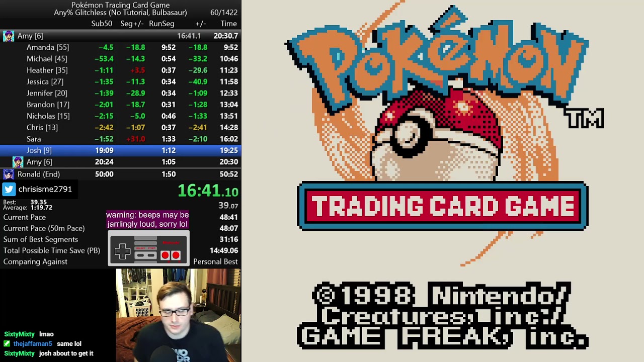 Pokemon Trading Card Game (GBC) Speedrun - Any% Glitchless in 47:47 (WR for Bulbasaur deck)