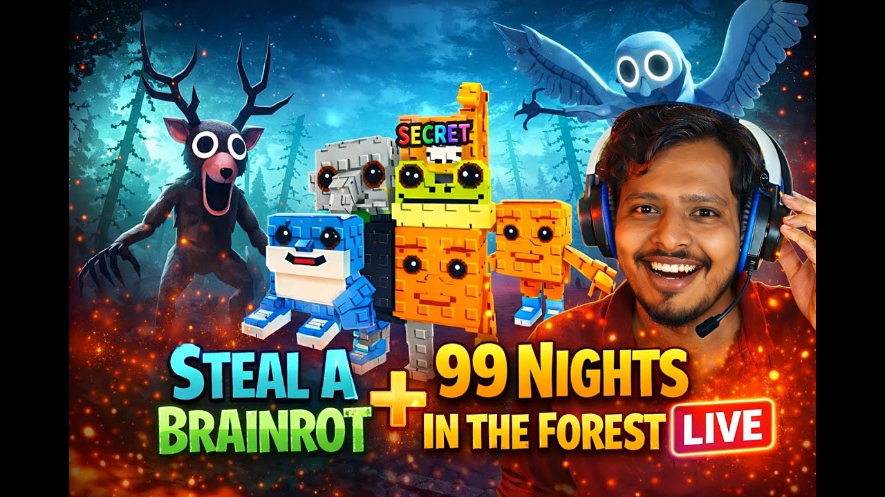 Playing With Subscribers Steal A Brainrot & 99 Nights In A Forest. #roblox #stealabrainrot #99nights