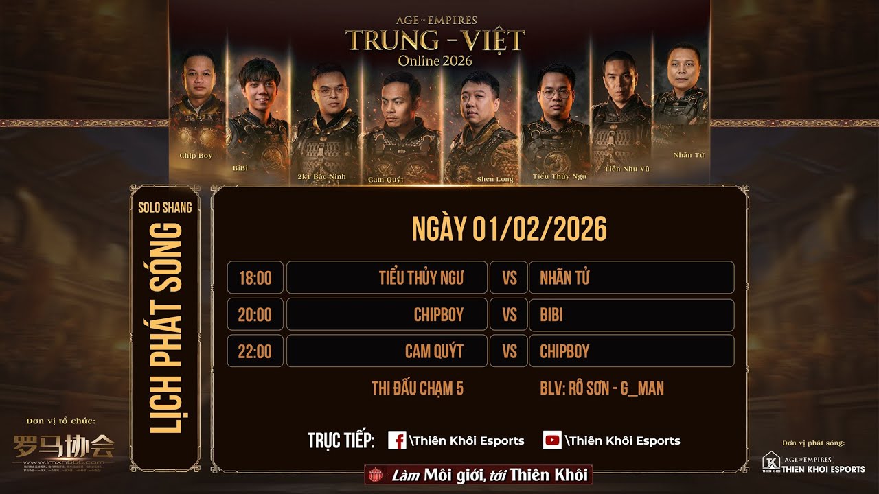 Trực tiếp | AOE Trung - Việt Online 2026 | Solo Shang | BLV: G_Man | Ngày 01/02/2026