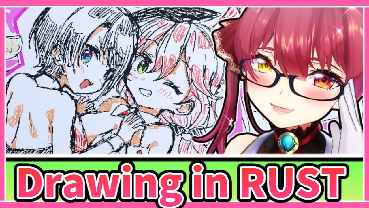 Marine Drawing in RUST [ENG SUB] Hololive Houshou Marine
