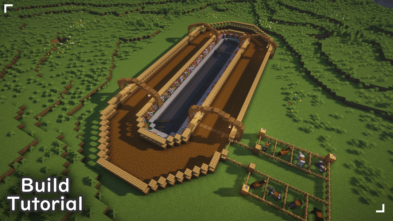 🏇 Oval Horse Race Track 🏁 | Minecraft Build Tutorial