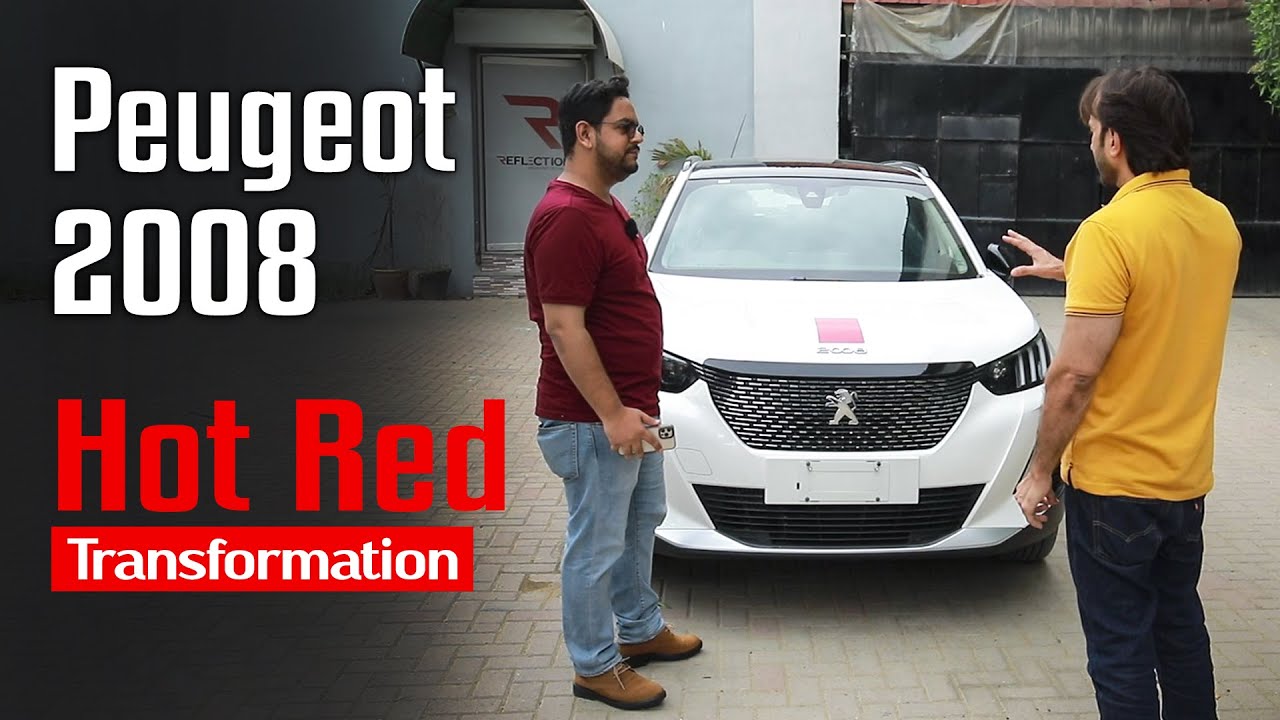 Bold Hot-Red Peugeot 2008 | Reflection