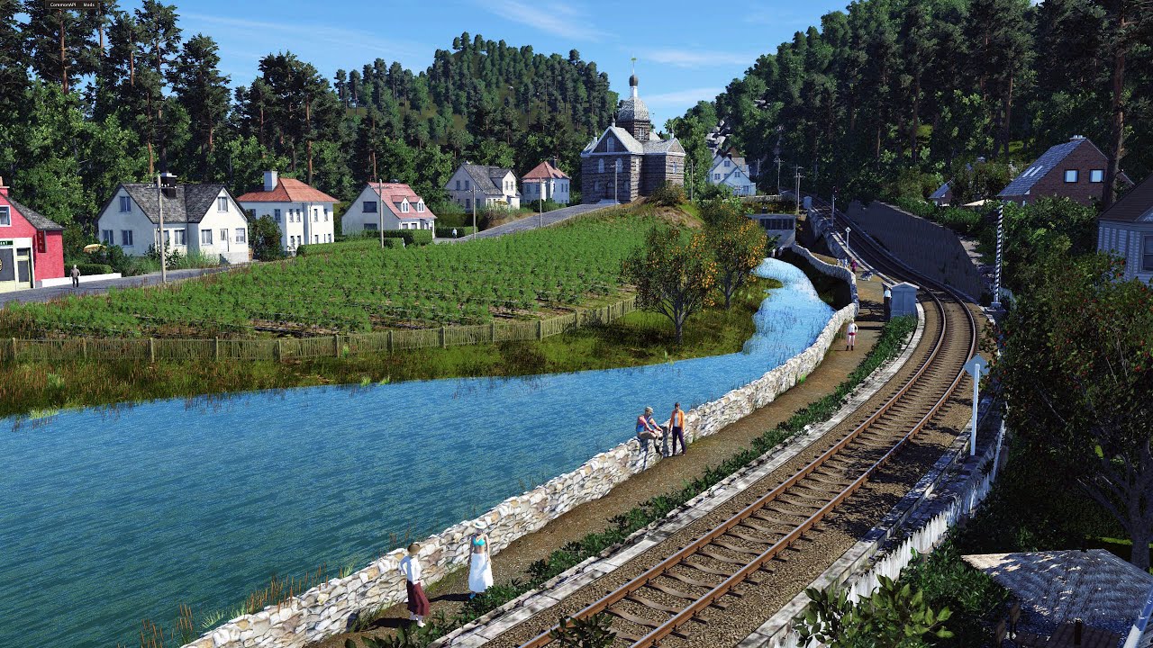 TransportFever2 : Dangerous Mountain Railway - 003 (driving view)