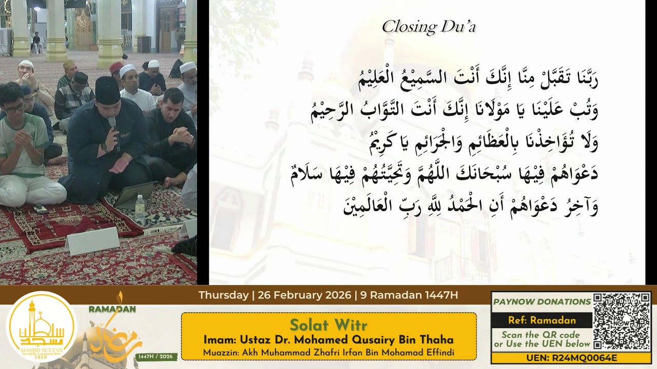Solat Isya' & Tarawih || 26 February 2026 || 9 Ramadan 1447H