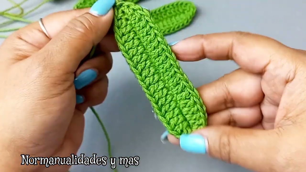 🌱Hojas a crochet para tulipanes/te enseño paso a paso #crochet #hojas crochet