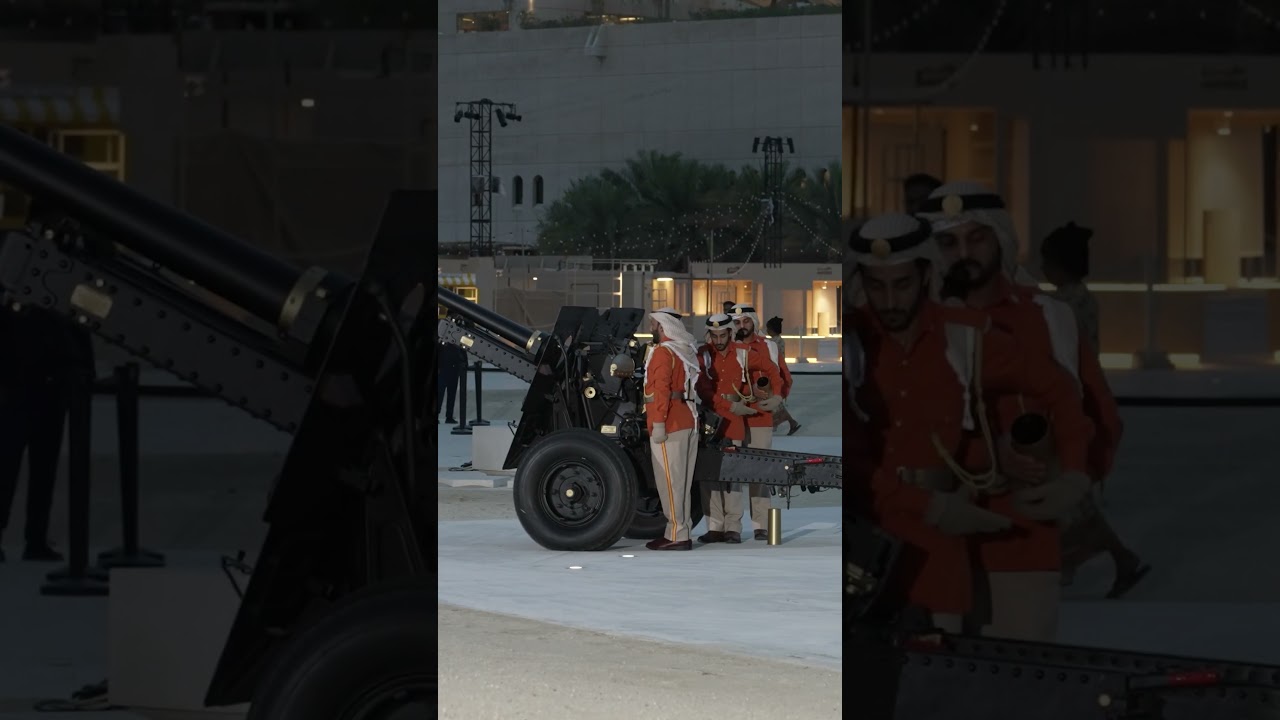 Iftar cannon fire Al Hosn Abu Dhabi UAE
