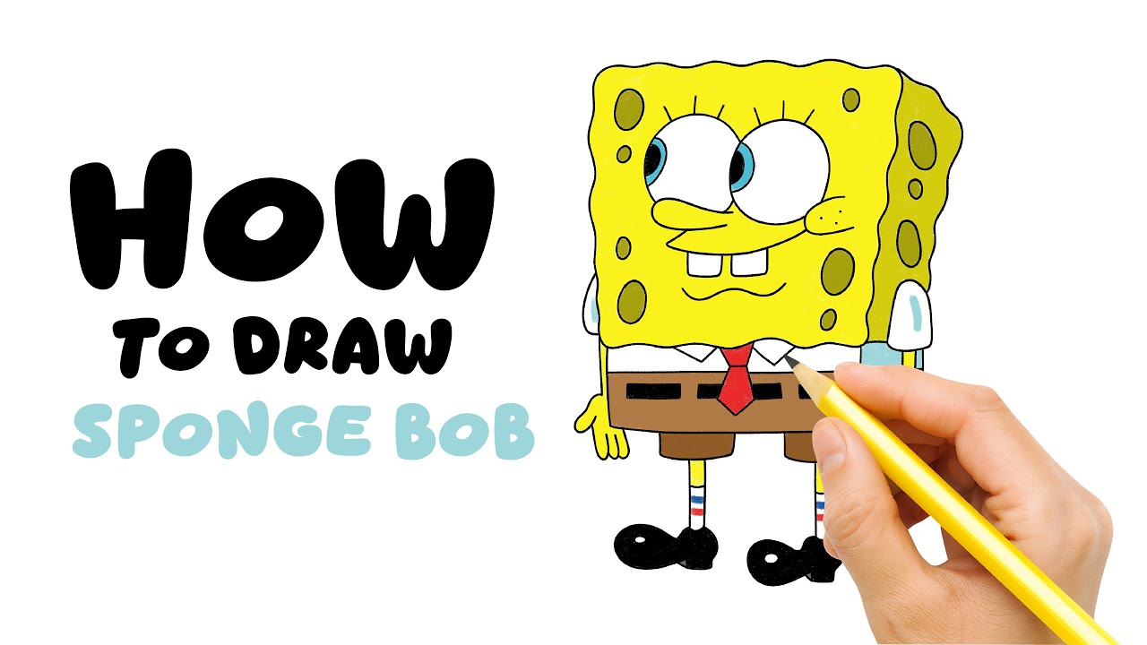 How To Draw Sponge Bob - Easy Kids Tutorial