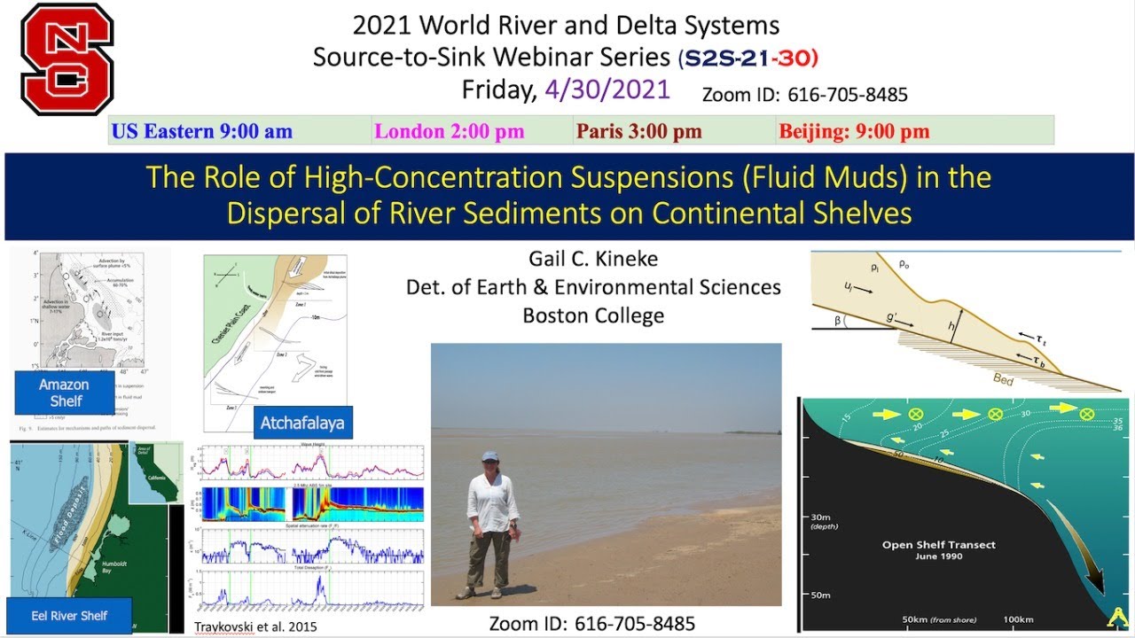 S2S21-30 Fluid Muds in the Dispersal of River Sediments on Continental Shelves (Gail Kineke, 4/30)