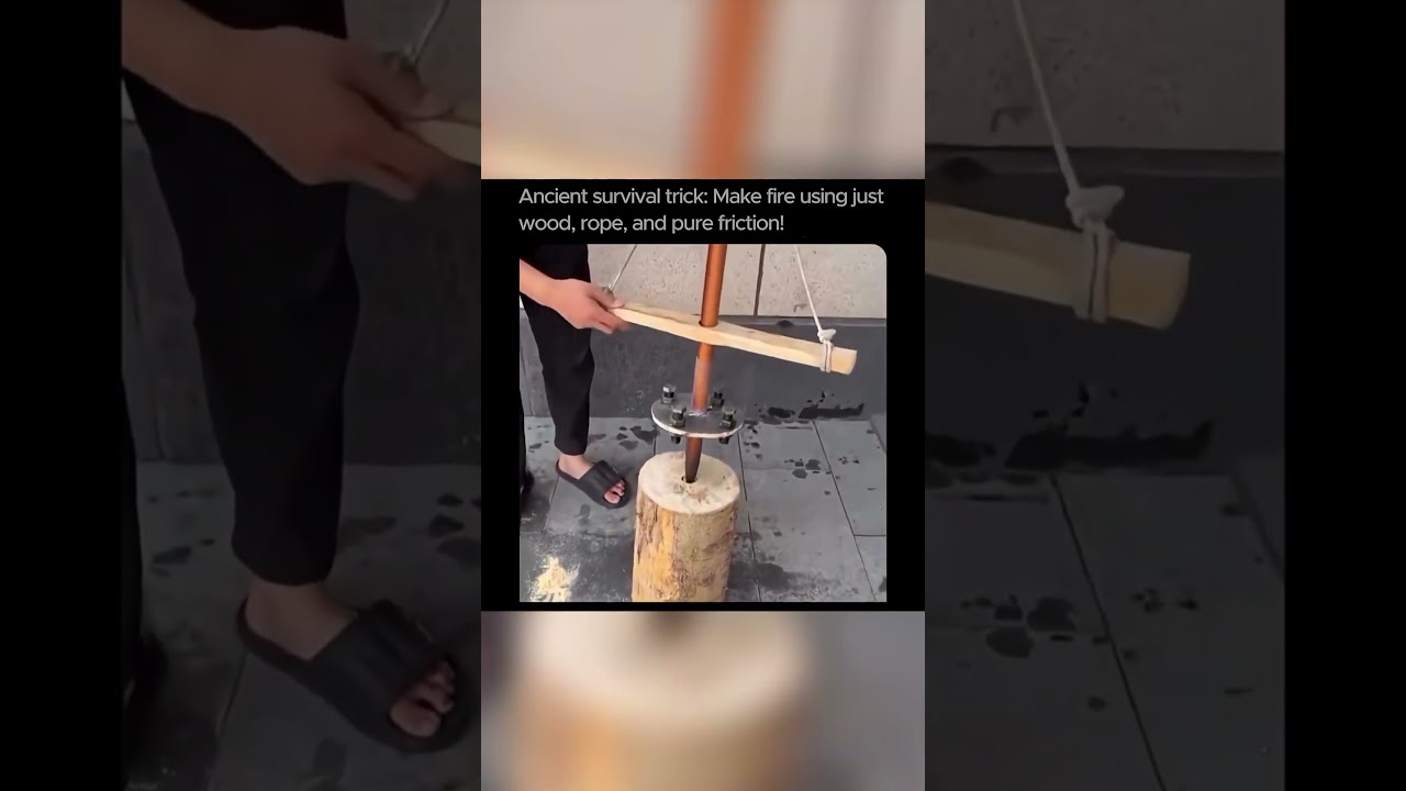 Ancient Fire-Making Trick 🔥 Bow Drill Survival Hack Explained | #shorts #science #history