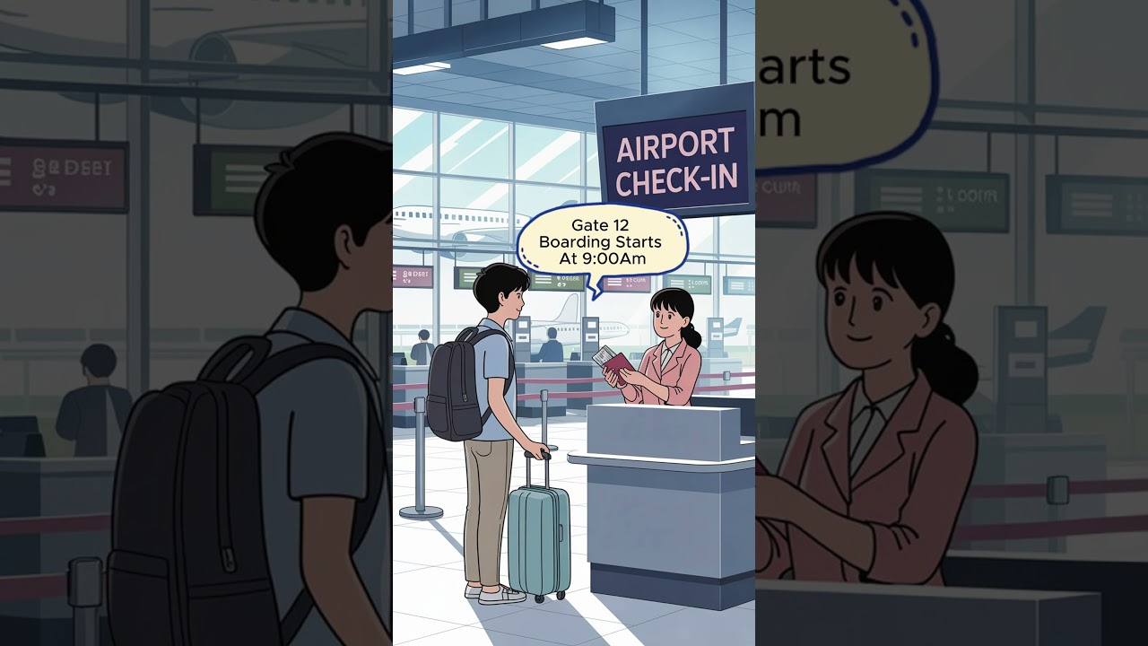 Разговор на английском в аэропорту 🛫 | Диалог на стойке регистрации | Изучайте английский для пут...