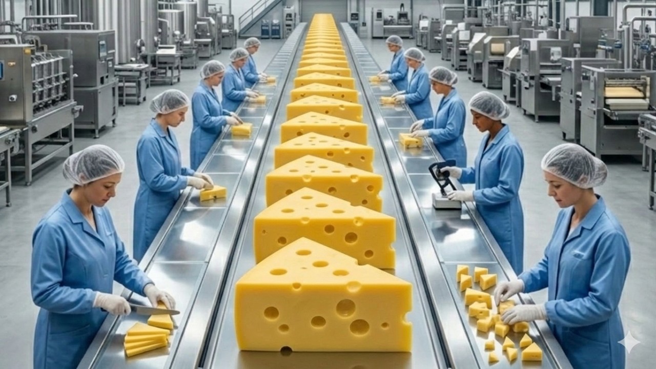Inside The Cheese Factory – Step-by-Step Production