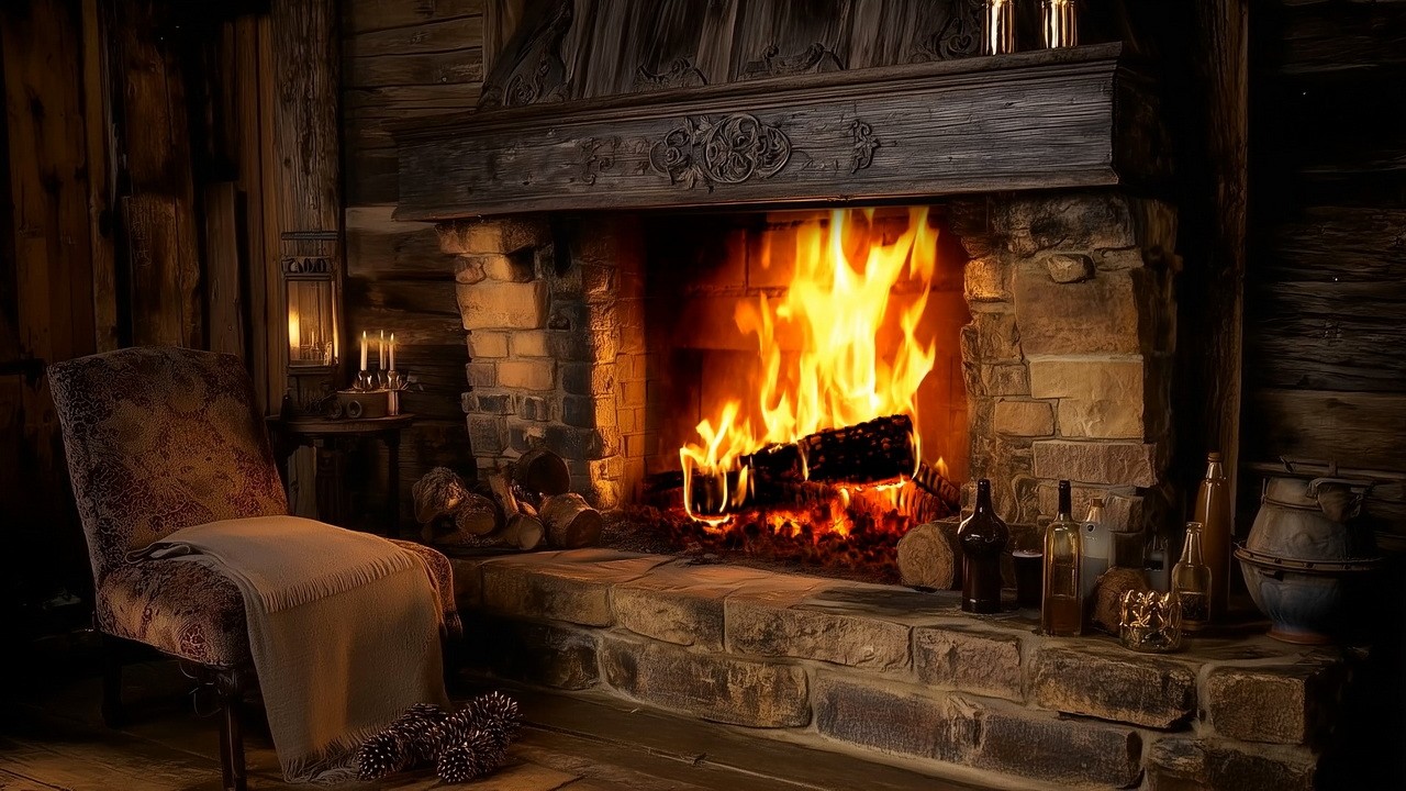 A Perfect Retreat Weekend by the Fireplace | Warm Fire Sounds & Burning Logs for Ultra Relaxation