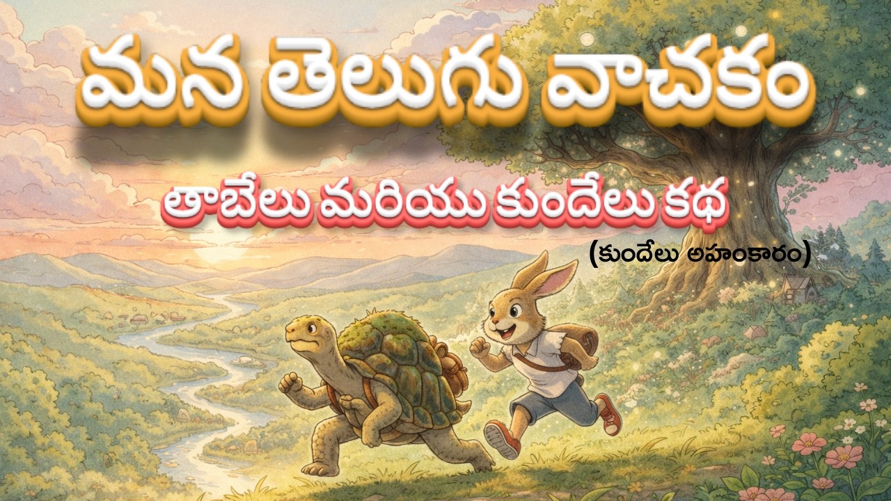 కుందేలు మరియు తాబేలు కథ | Mana Telugu Vachakam | Telugu Stories | Neethi Kathalu