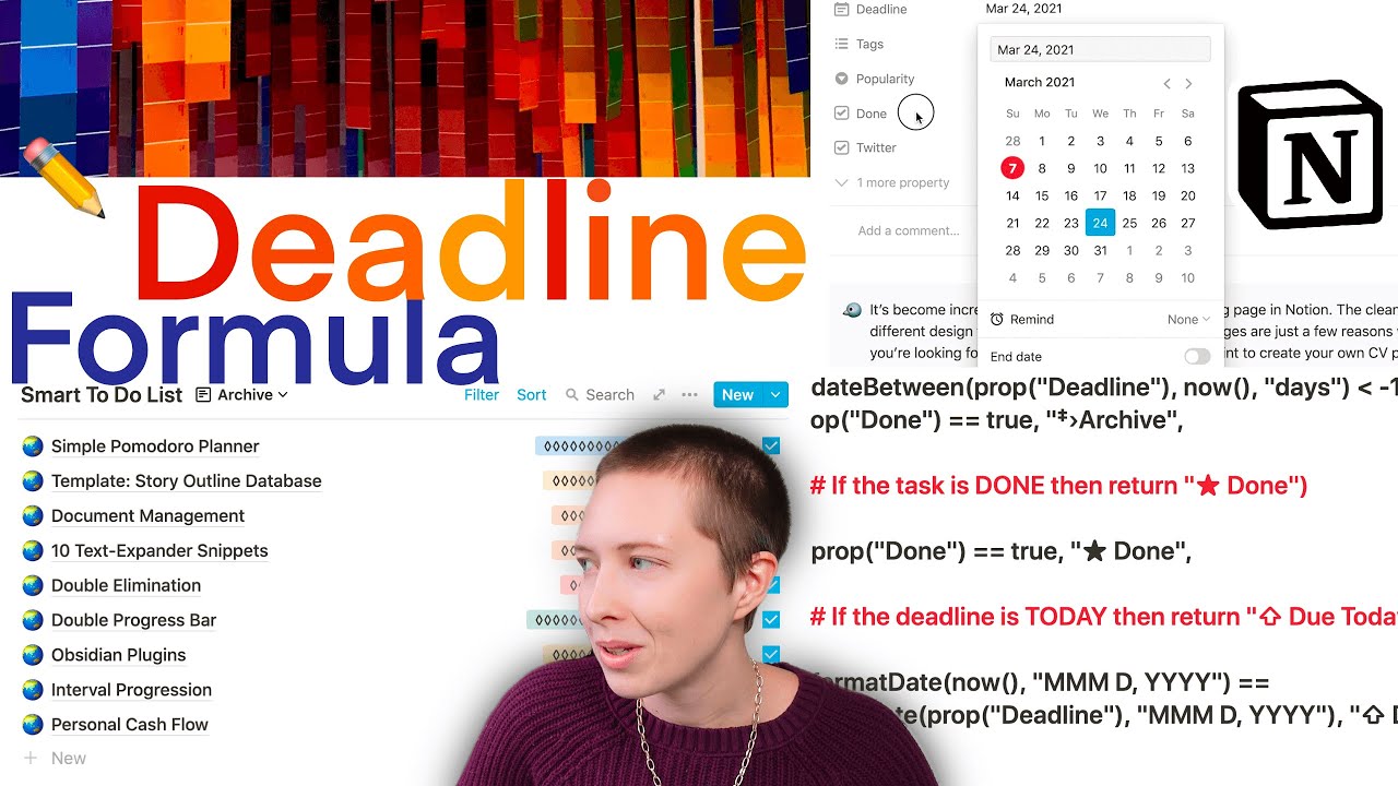 Notion Build With Me: Smart Deadline Formula