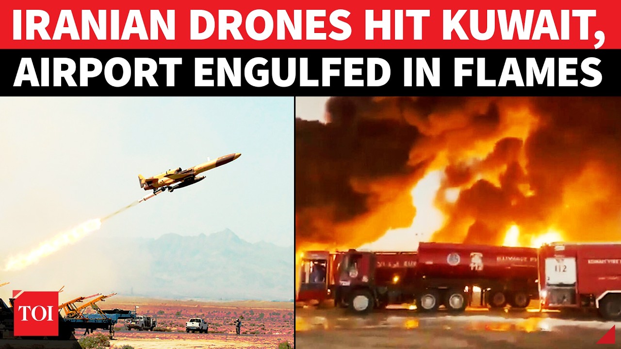 'HUGE FIRE&hellip;' Kuwait International Airport Burns After Deadly Iran Drone Hit; Emergency Crews Respond