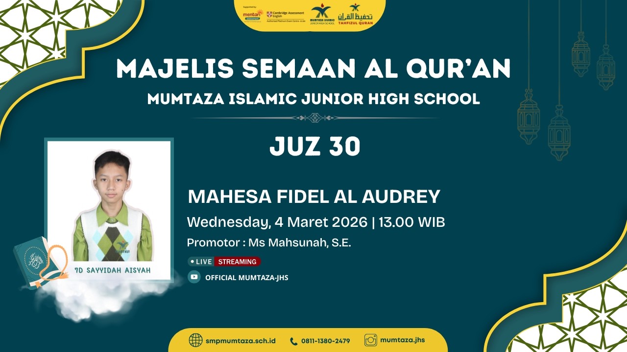 🔴 TASMI' AL-QURAN BIL GHOIB JUZ 30 - MAHESA FIDEL AL AUDREY