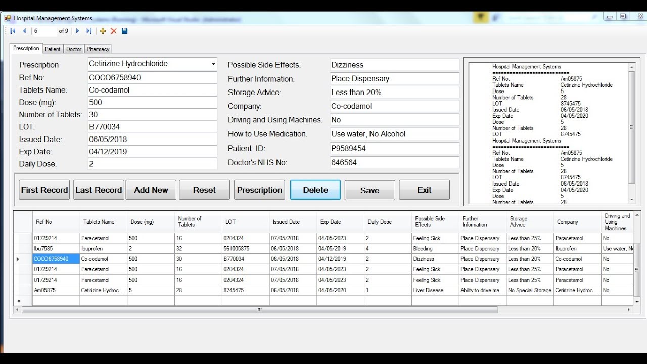 How to Create Hospital Management Systems with Visual Basic.Net - Part 1 of 2