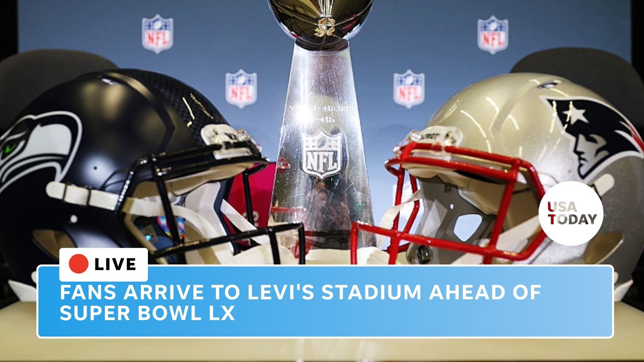 Fans arrive at Levi's Stadium ahead of Super Bowl LX