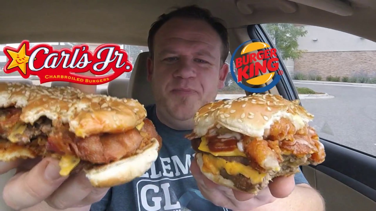 BK vs Carl's Jr ☆RODEO KING vs DOUBLE WESTERN BACON CHEESEBURGER☆ Food Review!!!