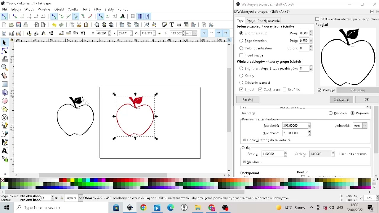 Pierwszy projekt w Inkscape dla lasera K40